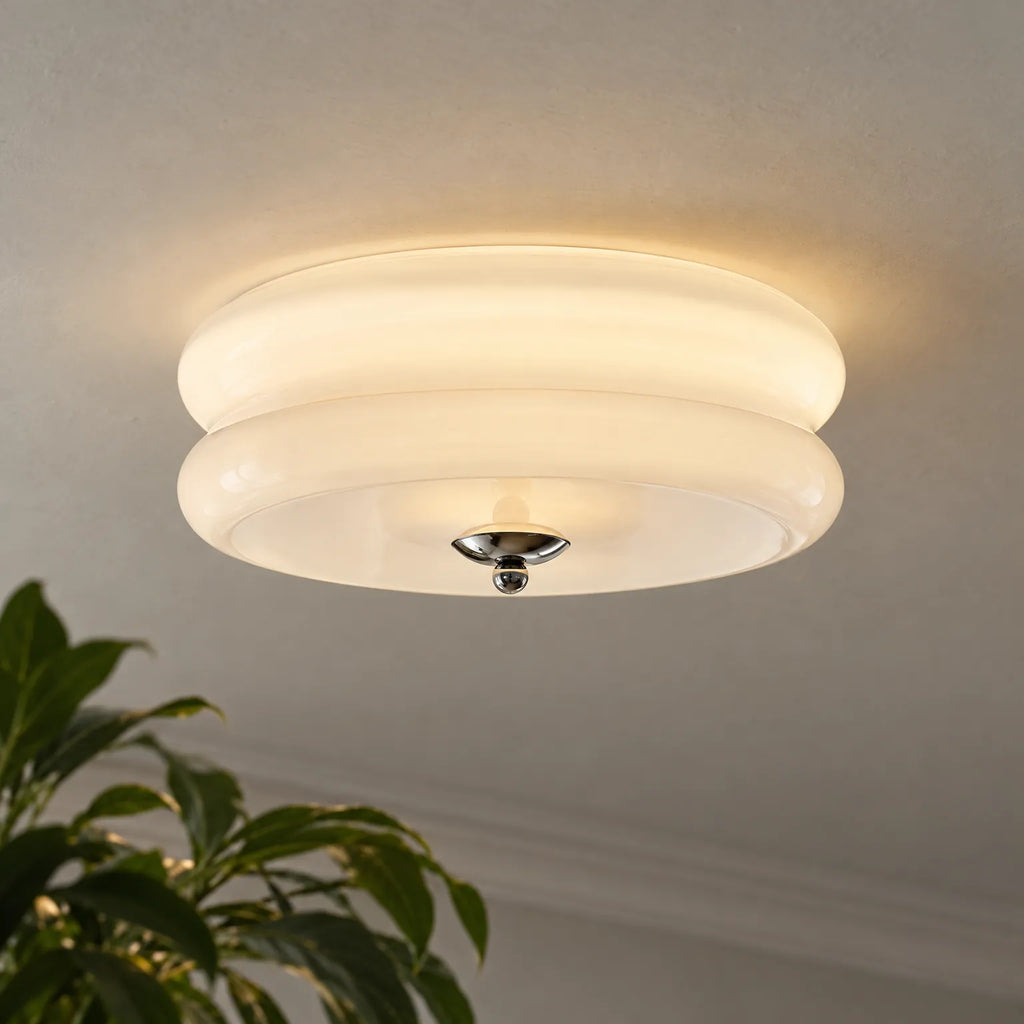 Solstice - Art Deco Semi Flush Mount Ceiling Light Illuminating Living Rooms