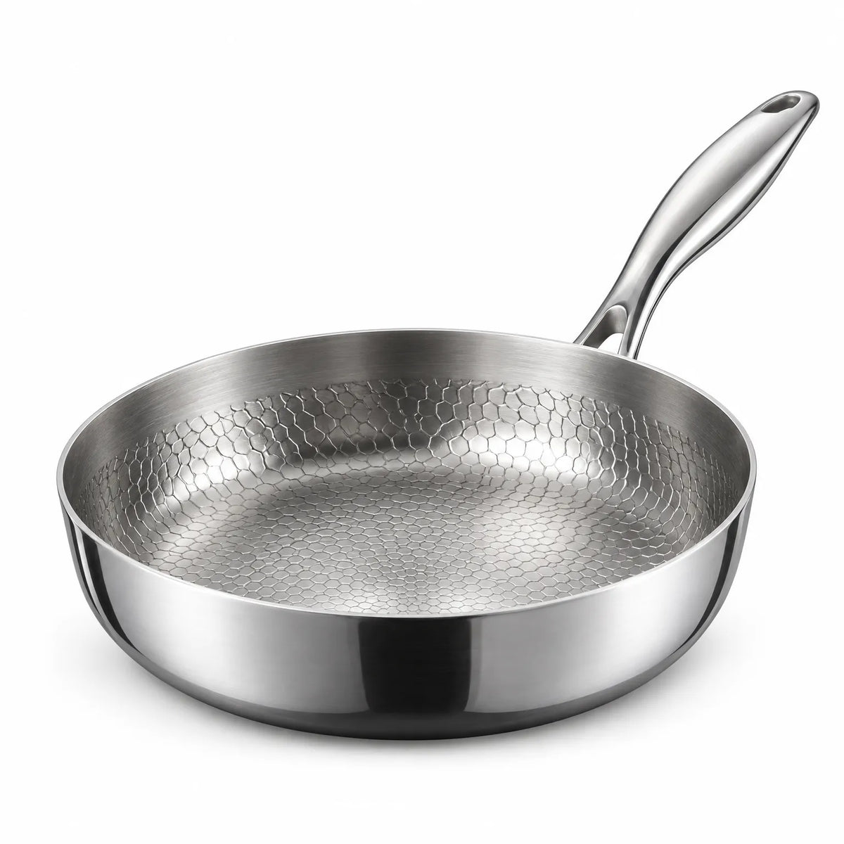 Tavenic - Deep Textured Round Frying Pan Searing Meat And Fish Over Medium To High Stovetop Heat