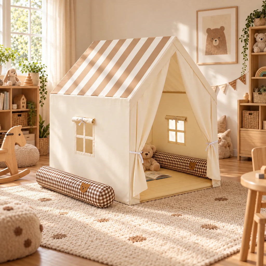 Tendaro - Childrens Indoor House Shaped Tent Setting Up An Indoor Reading Spot