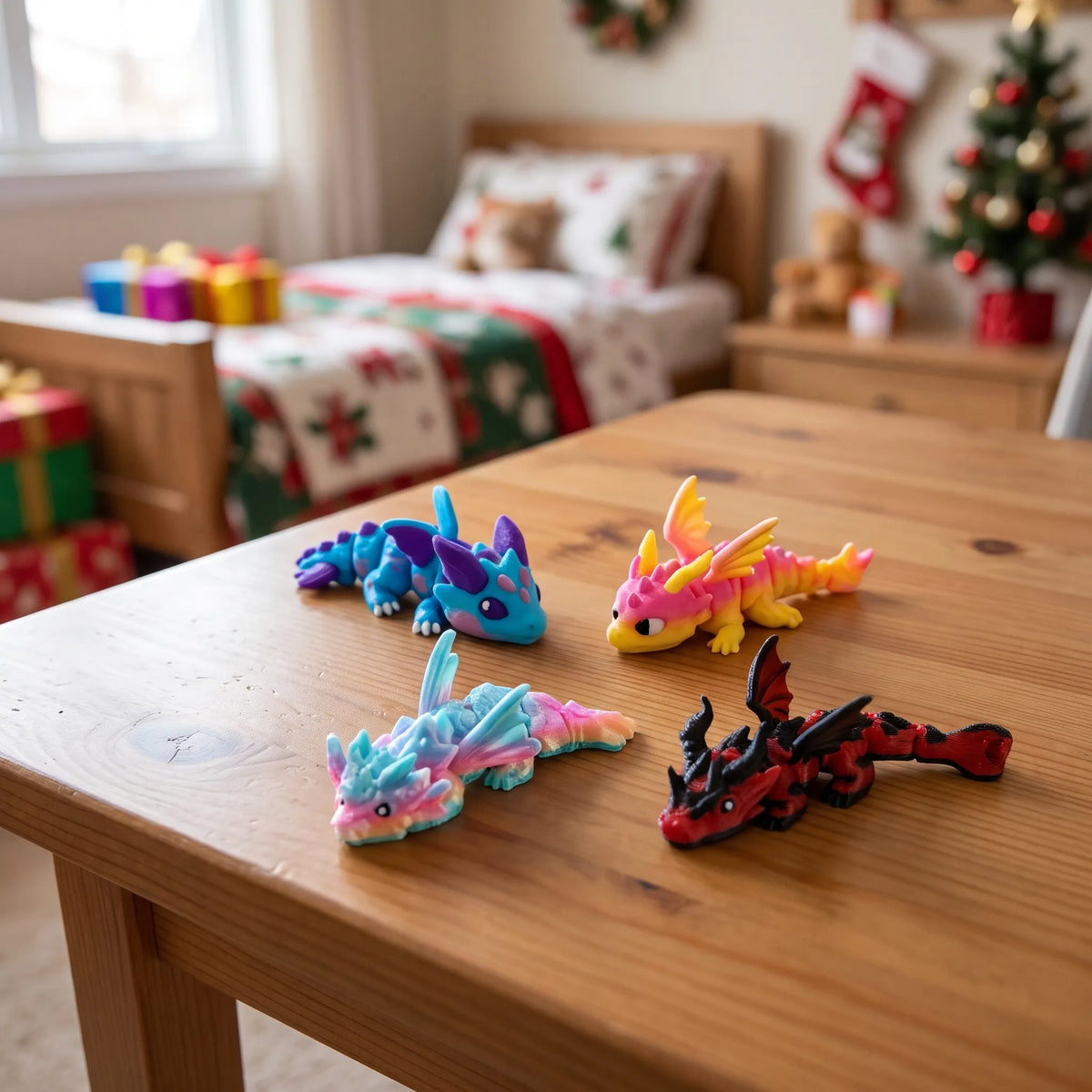Colourful dragon advent calendar with 24 mini moveable animal figures