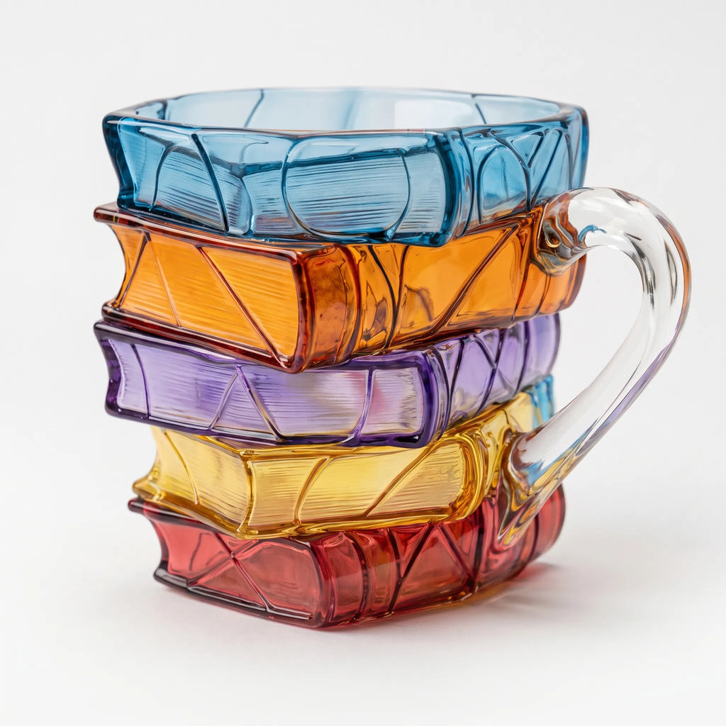 TomeSip - Book Themed Clear Coffee Mug Morning Coffee Routines