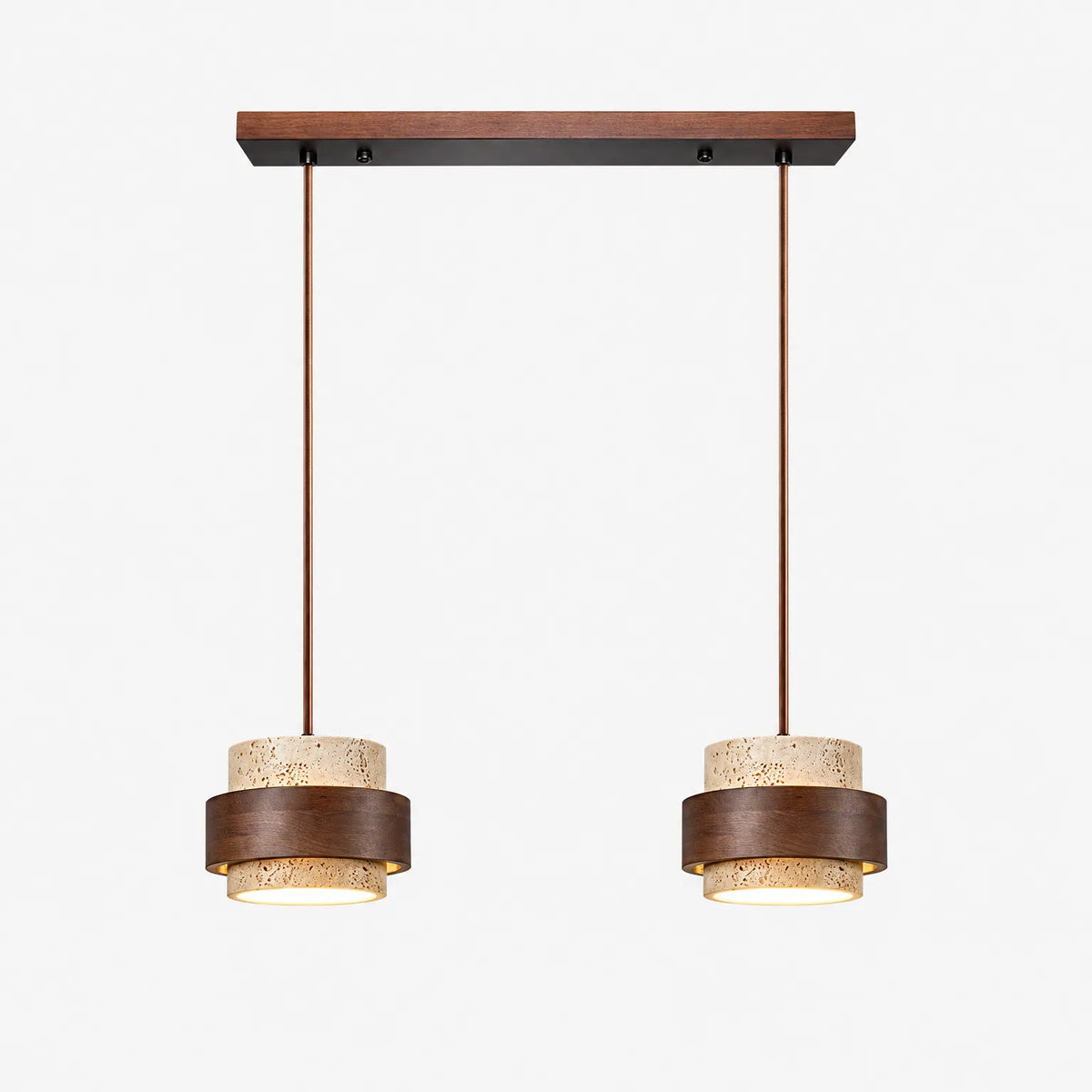 Traverta - Stone Cylinder Pendant Light Illuminating Living Spaces