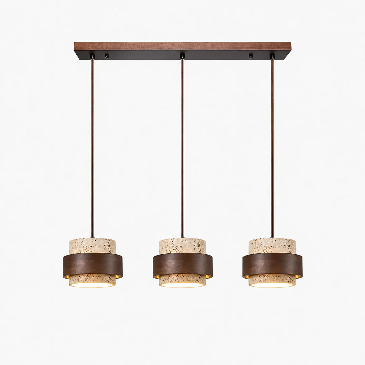 Traverta - Stone Cylinder Pendant Light Illuminating Living Spaces