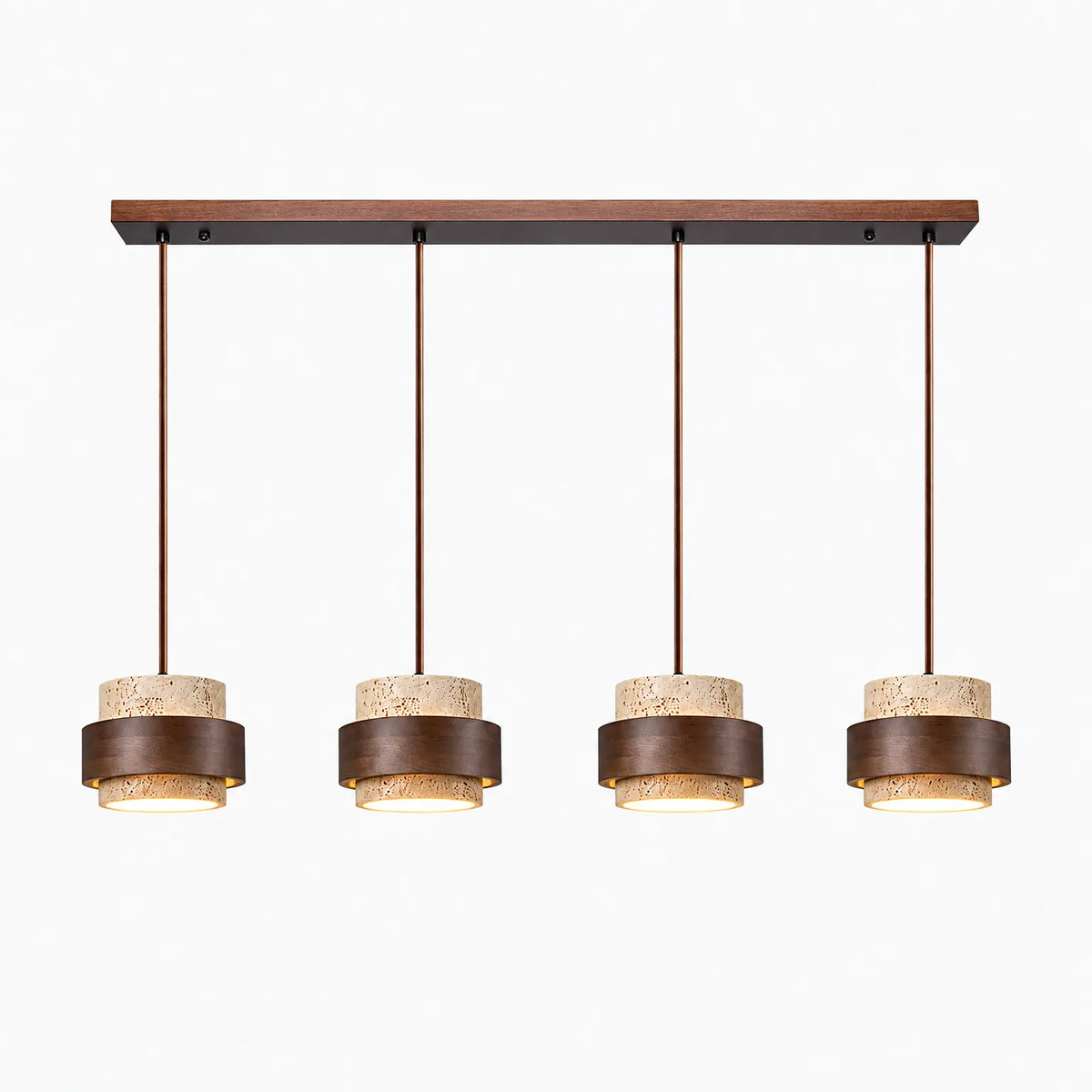 Traverta - Stone Cylinder Pendant Light Illuminating Living Spaces