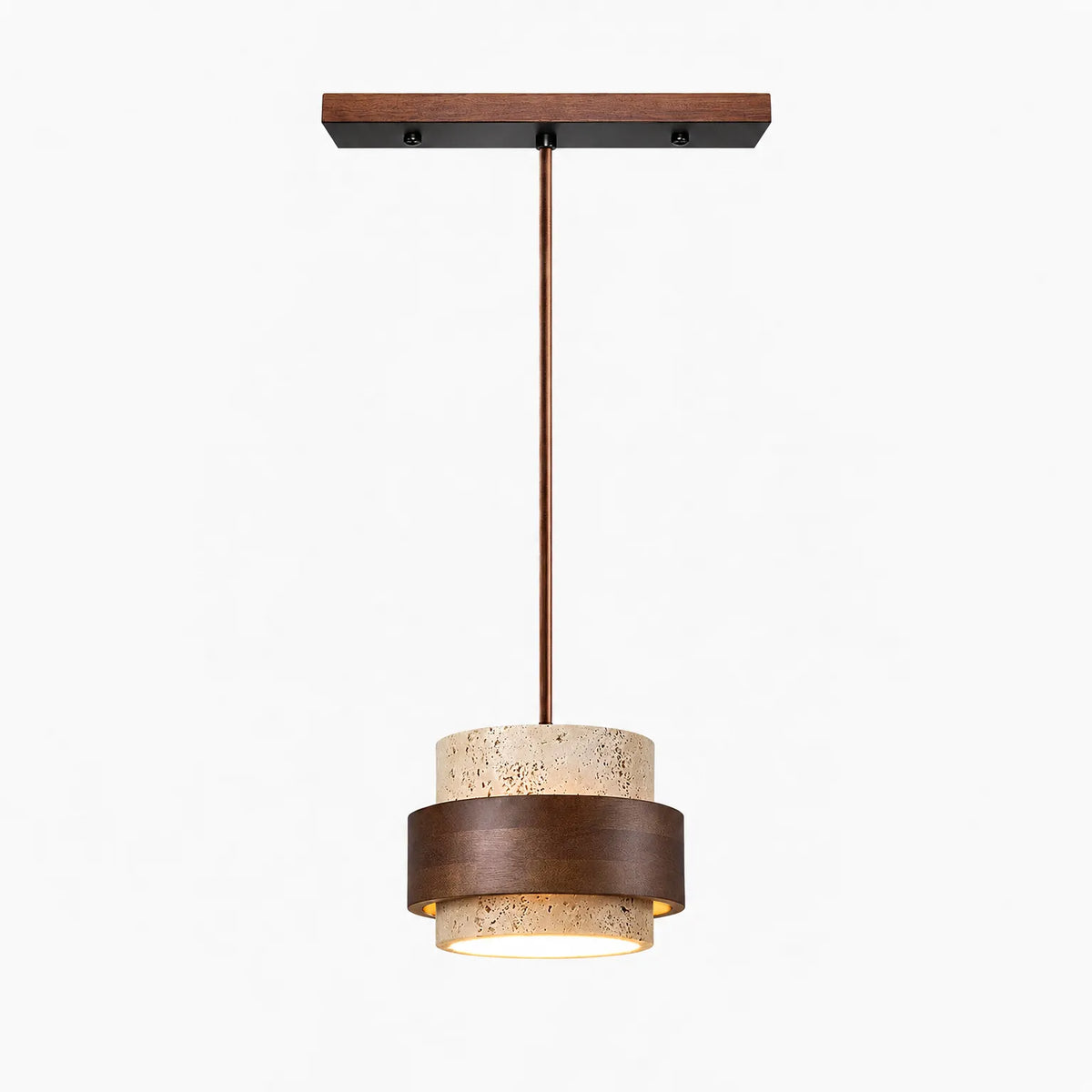 Traverta - Stone Cylinder Pendant Light Illuminating Living Spaces