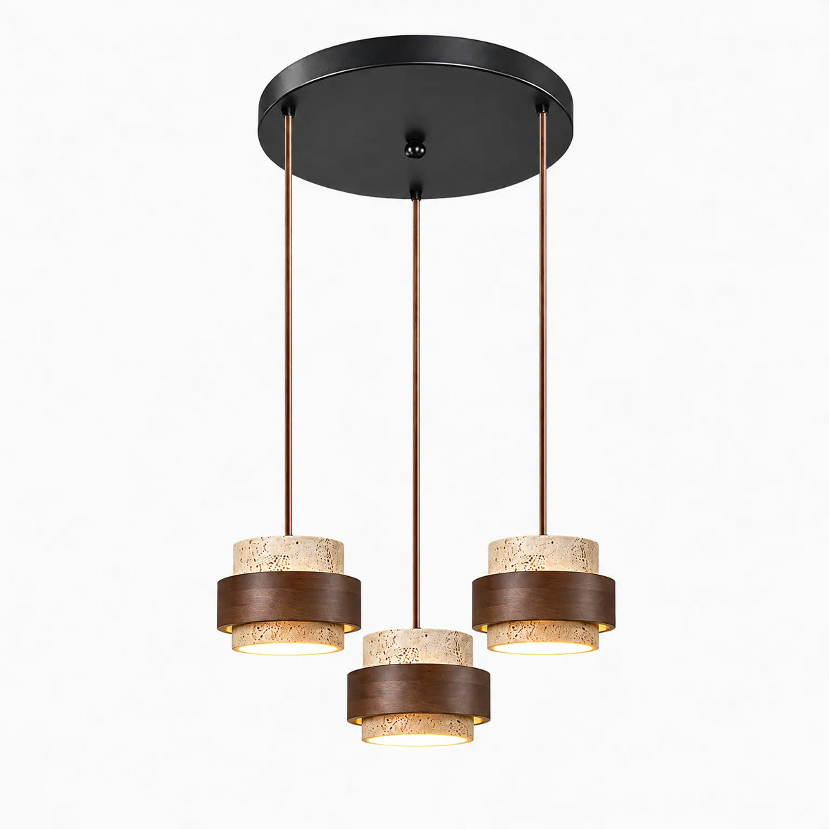 Traverta - Stone Cylinder Pendant Light Illuminating Living Spaces