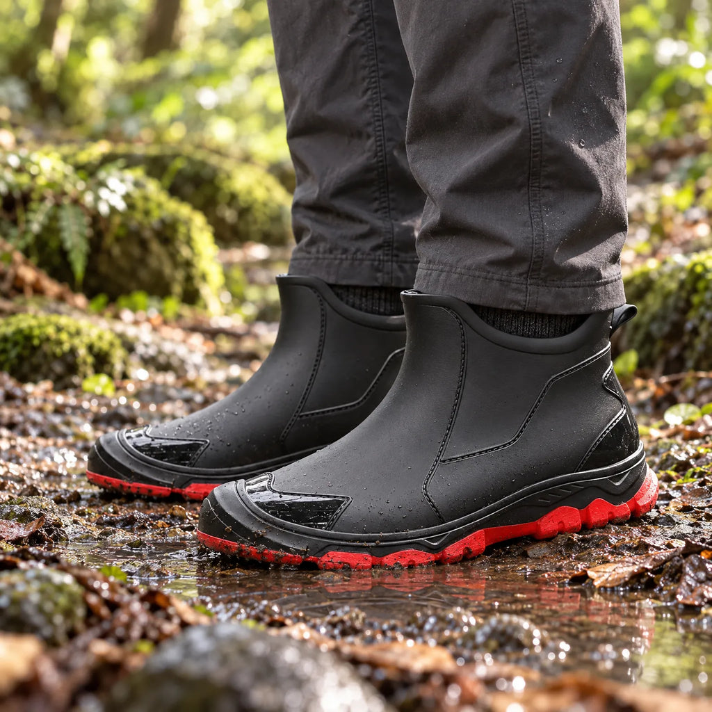 Trekstride - Slip-On Outdoor Walking Boots Navigating Muddy Trails