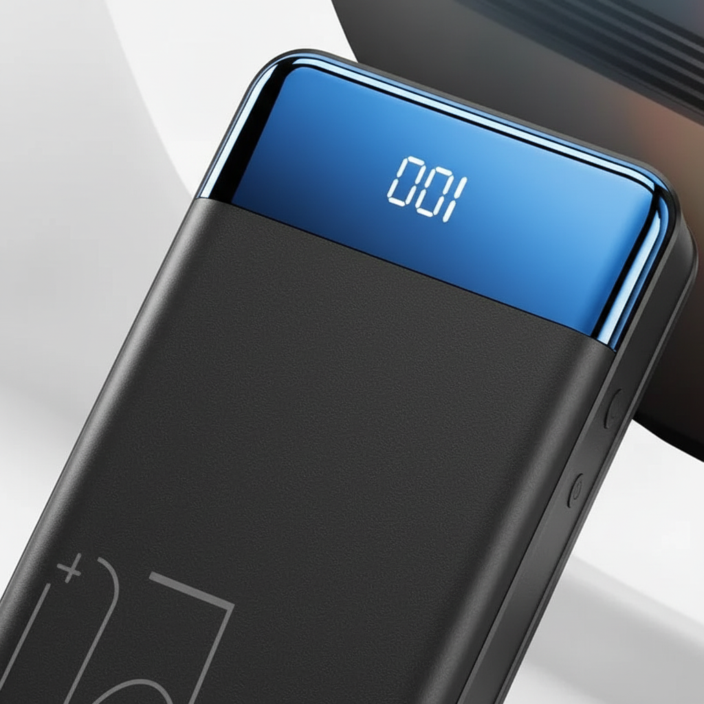 Portable multi-port power bank with digital percentage display
