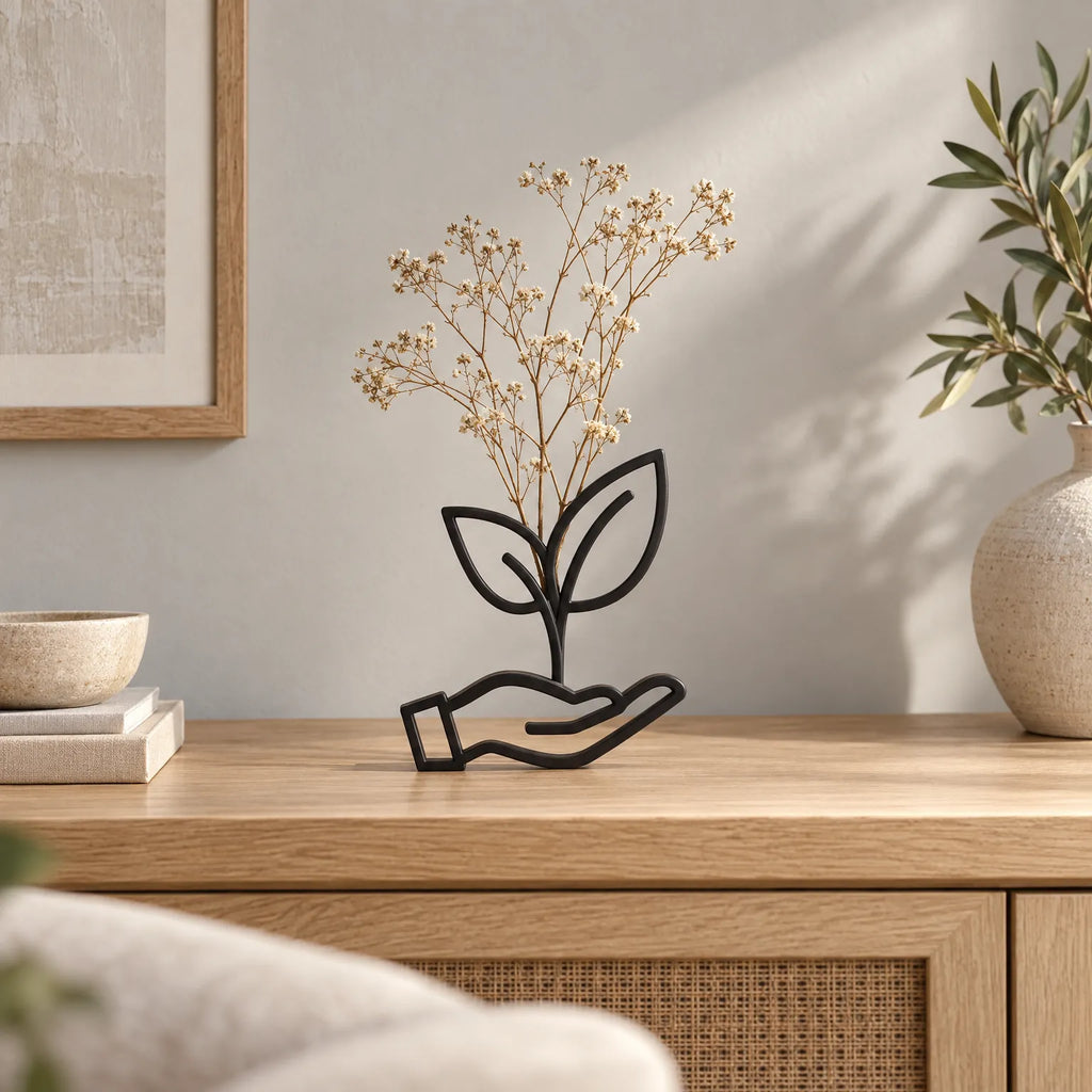 Vetroza - Wood Block Glass Vase Displaying Cut Stems