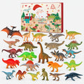 Dinosaur advent calendar with 24 numbered doors and colourful dinosaur figures