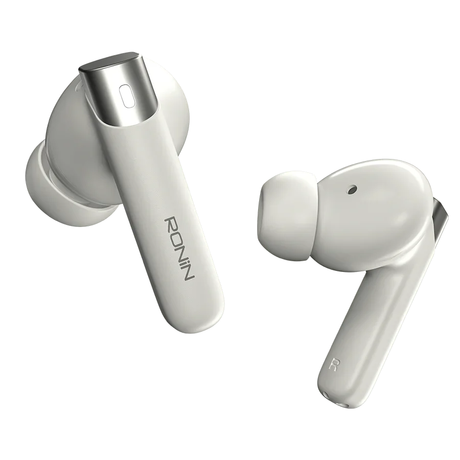 In-ear earbuds seated in a matching charging case