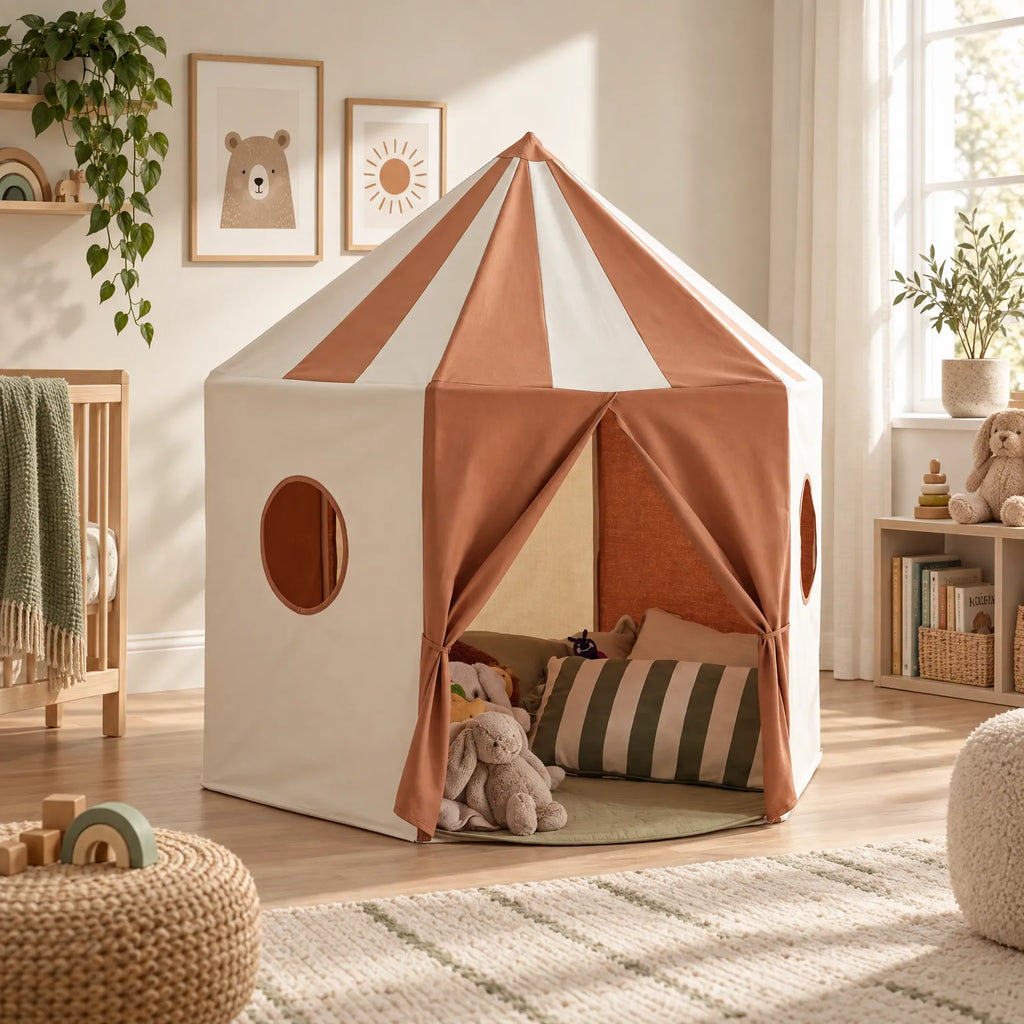 Zento - Striped Indoor Children's Play Tent Creating A Quiet Reading Corner