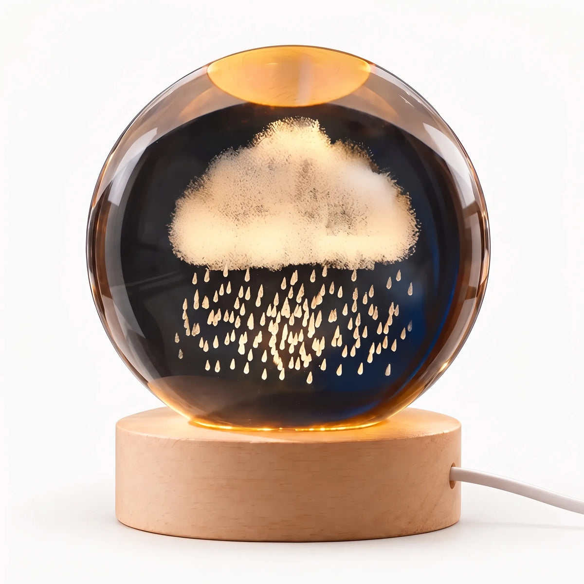 Zophiro - Engraved Celestial Sphere Night Light Illuminating A Bedside Table At Night