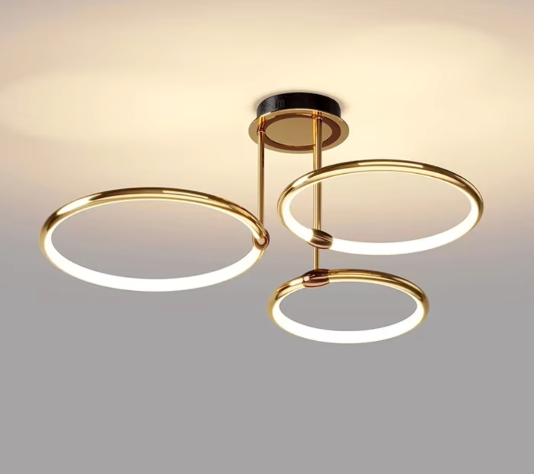 Geometric LED ceiling light with four circular rings