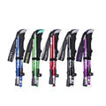 Foldable adjustable trekking poles with handles and wrist straps