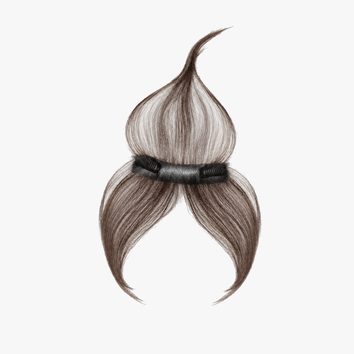 Seamless synthetic clip-in hair bangs topper with attached clips