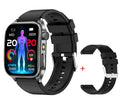 Digital smart watch with rectangular display and separate replacement strap