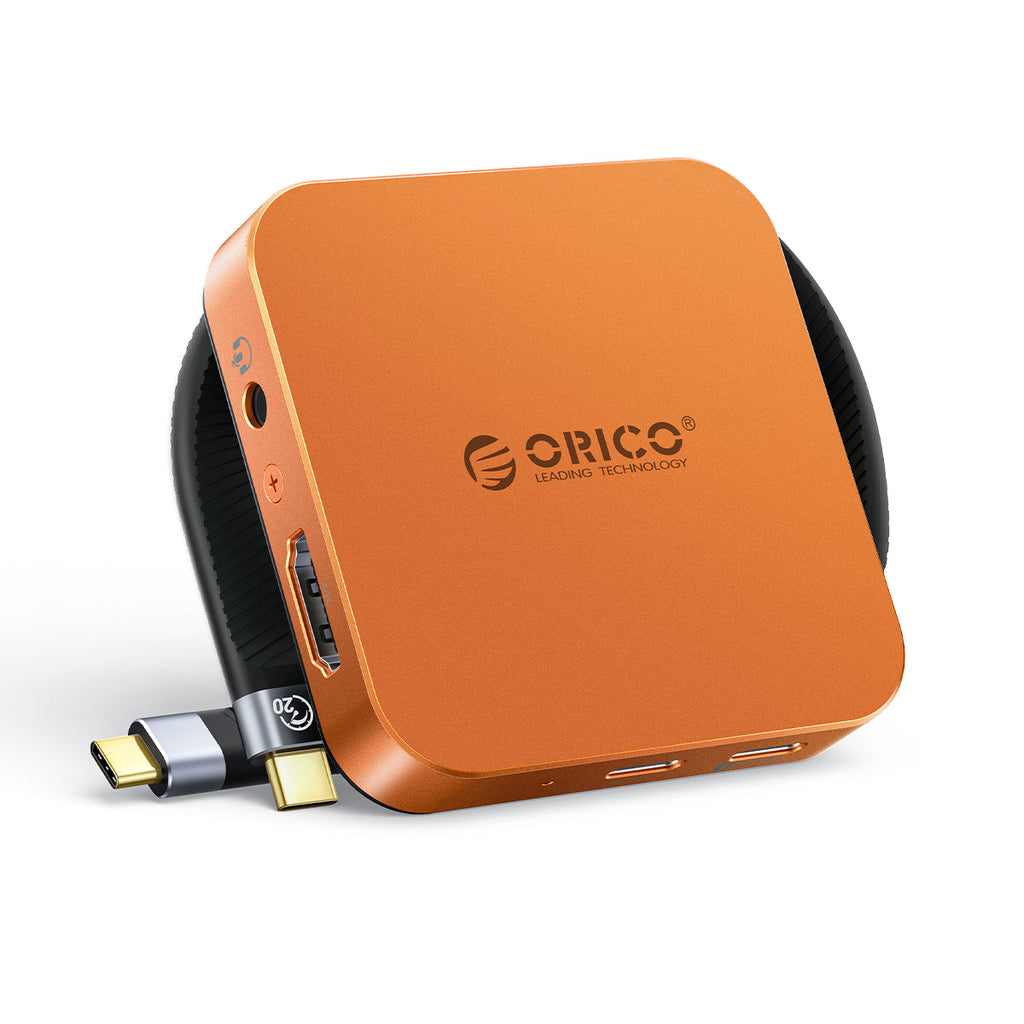 Compact 8-in-1 USB-C hub with M.2 NVMe storage slot and integrated connectors