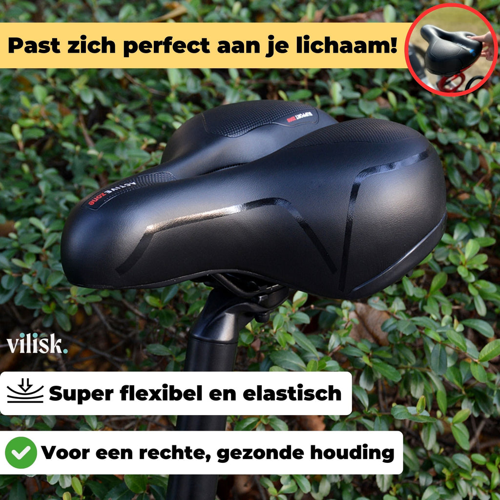 Ergonomic bicycle saddle with ventilated centre and textured comfort panels