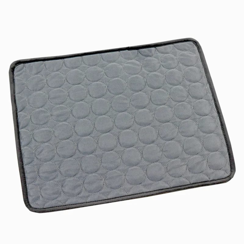 Quilted cooling dog mat on an indoor floor
