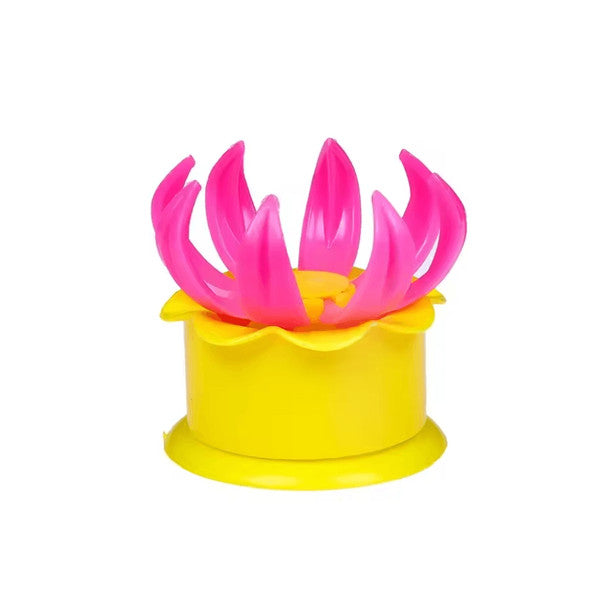 Lotus-shaped steamed bun mould with a cylindrical base and petal-forming sections