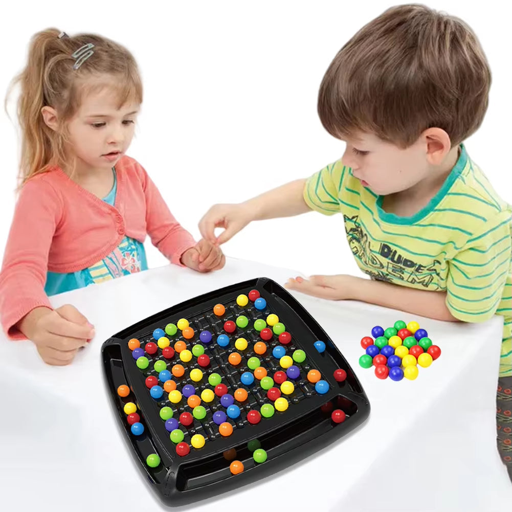 Black screen-free strategy board game tray with colourful playing pieces