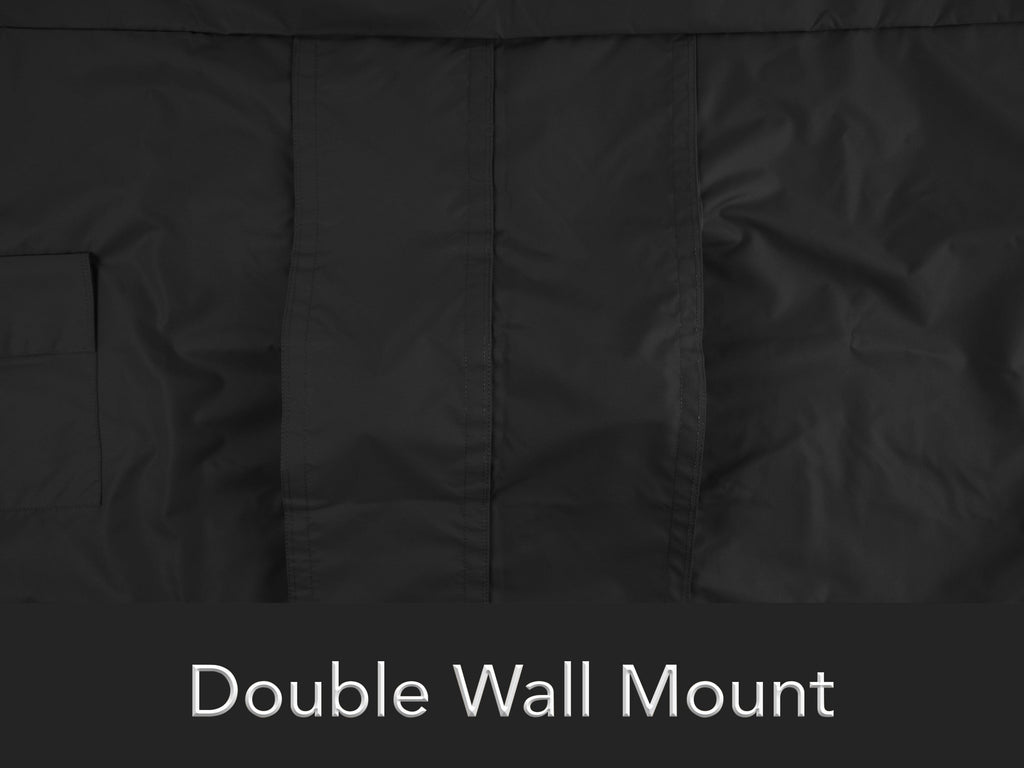 Black full outdoor television cover with front flap and remote pocket