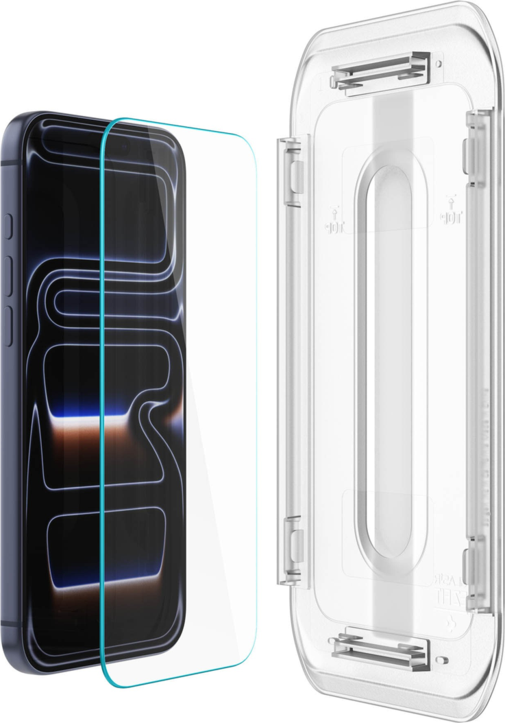 Clear iPhone Pro Max phone case and screen protector pack with white edging