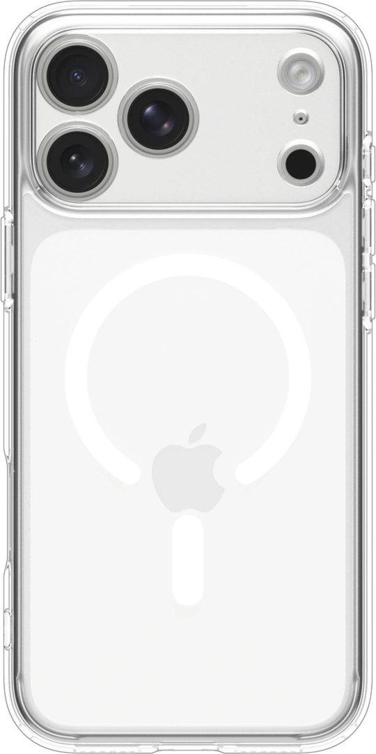 Clear iPhone Pro Max phone case and screen protector pack with white edging