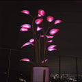 App controlled LED decorative plant with illuminated leaves in a white pot