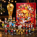 Red football advent calendar with 24 numbered doors
