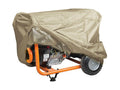 Khaki cover draped over an outdoor portable generator