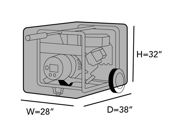 Khaki cover draped over an outdoor portable generator