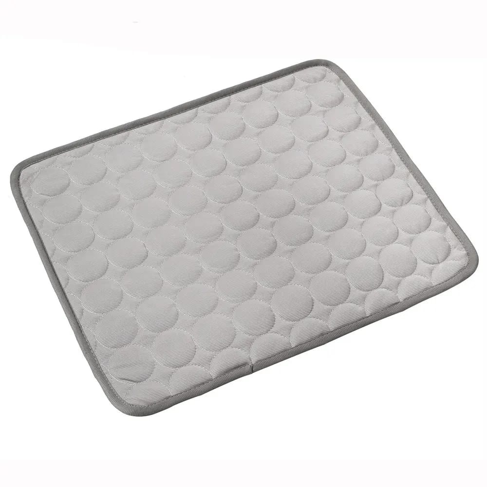 Quilted cooling dog mat on an indoor floor