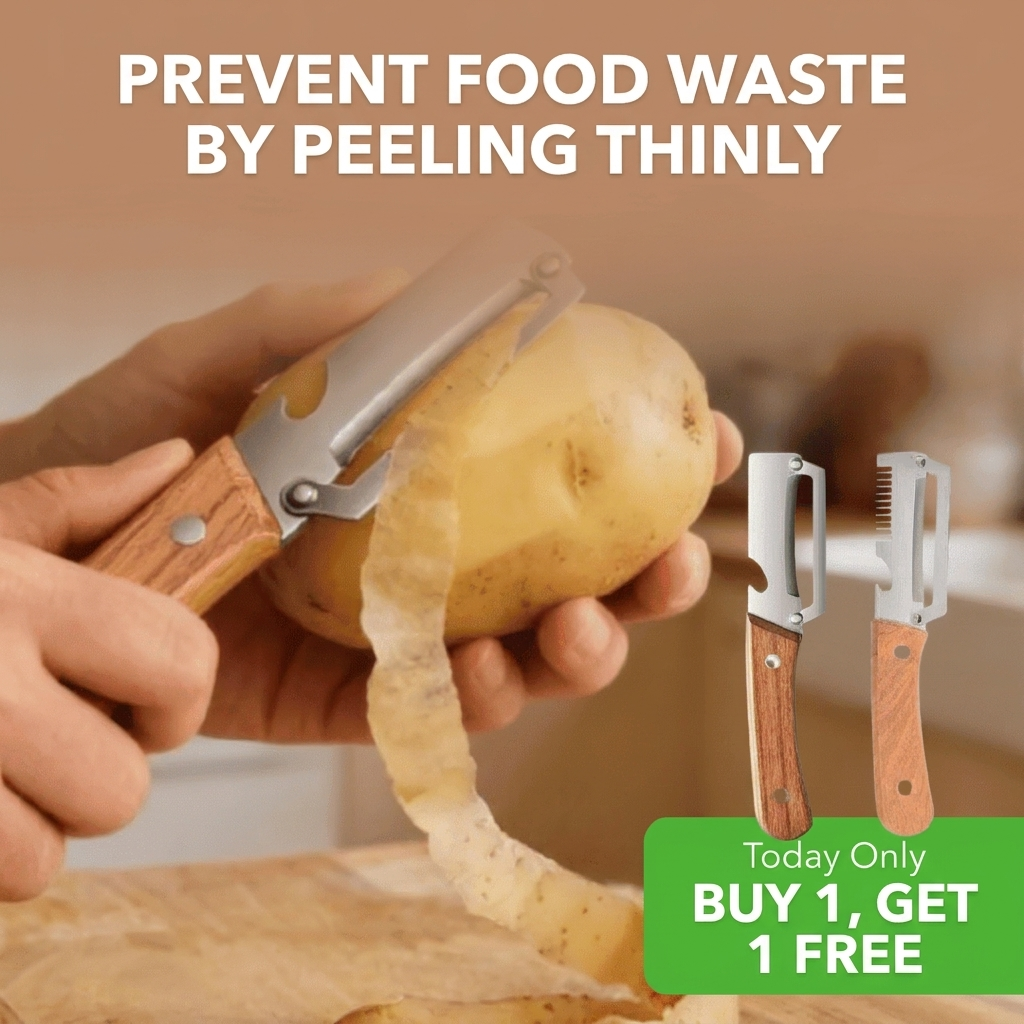 Fruit And Vegetable Peelers, Wood-Effect Handles, Two-Piece Set