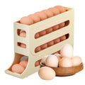 Multi-level refrigerator egg storage box with open front compartments