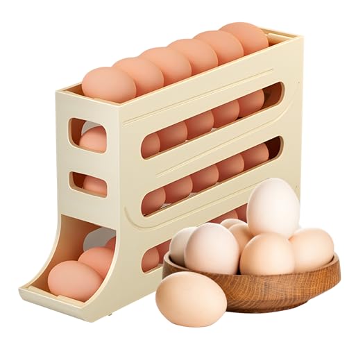 Multi-level refrigerator egg storage box with open front compartments