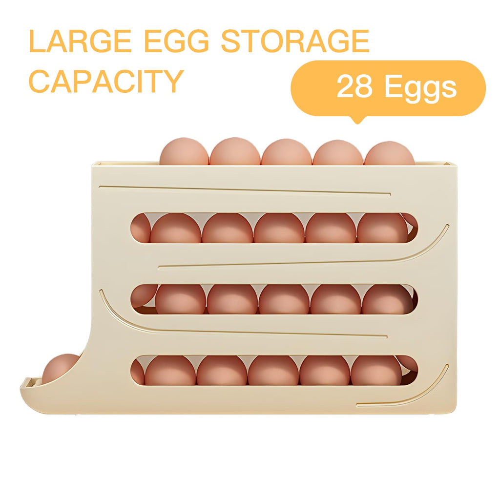 Multi-level refrigerator egg storage box with open front compartments