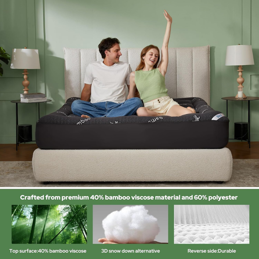Quilted waterproof mattress cover with elasticated fitted edge