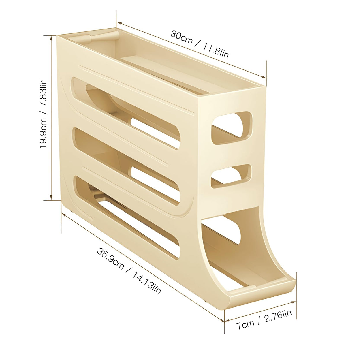 Multi-level refrigerator egg storage box with open front compartments