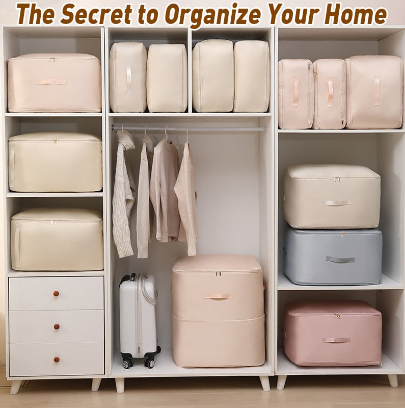 Large zipped clothes storage box with side handles