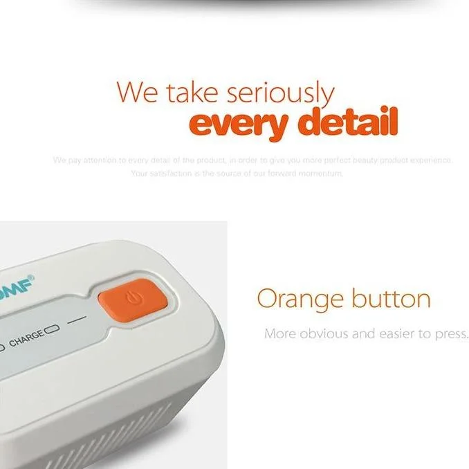 White ozone-based CPAP cleaning system with orange control button and connected hose