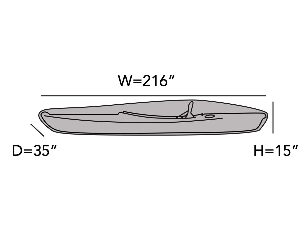 Green cover shaped for a kayak or canoe