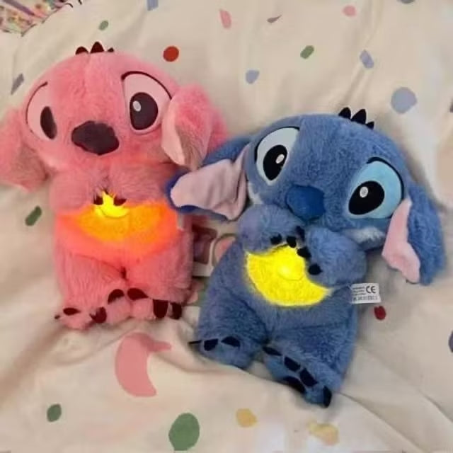 Character plush toy with large ears and illuminated belly