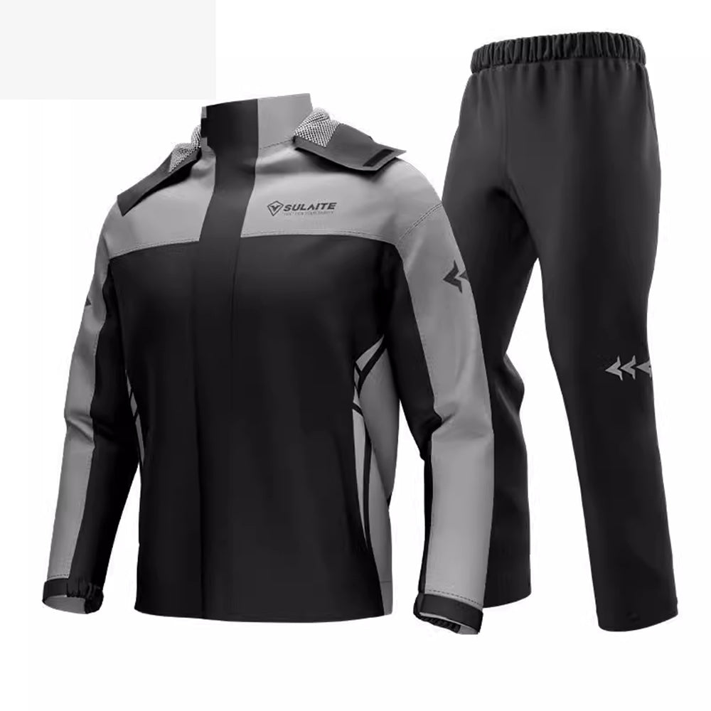 Outdoor sports jacket and trousers set with matching carry bag
