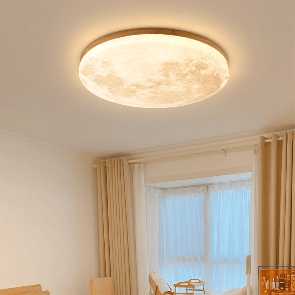 Round dimmable LED ceiling light with a textured decorative diffuser