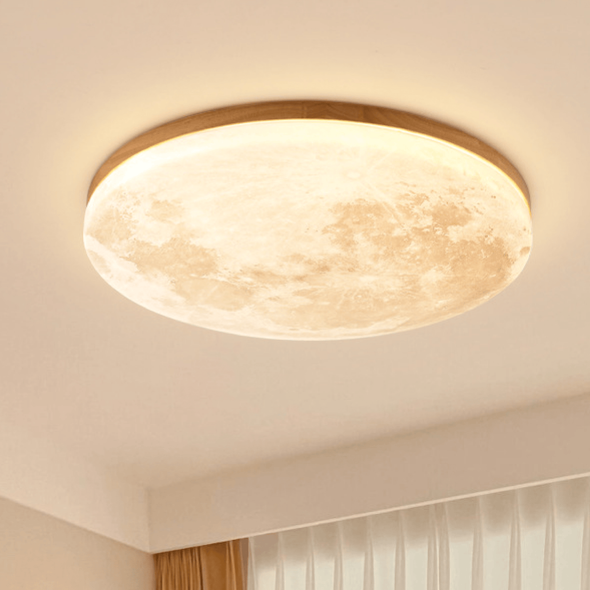 Round dimmable LED ceiling light with a textured decorative diffuser