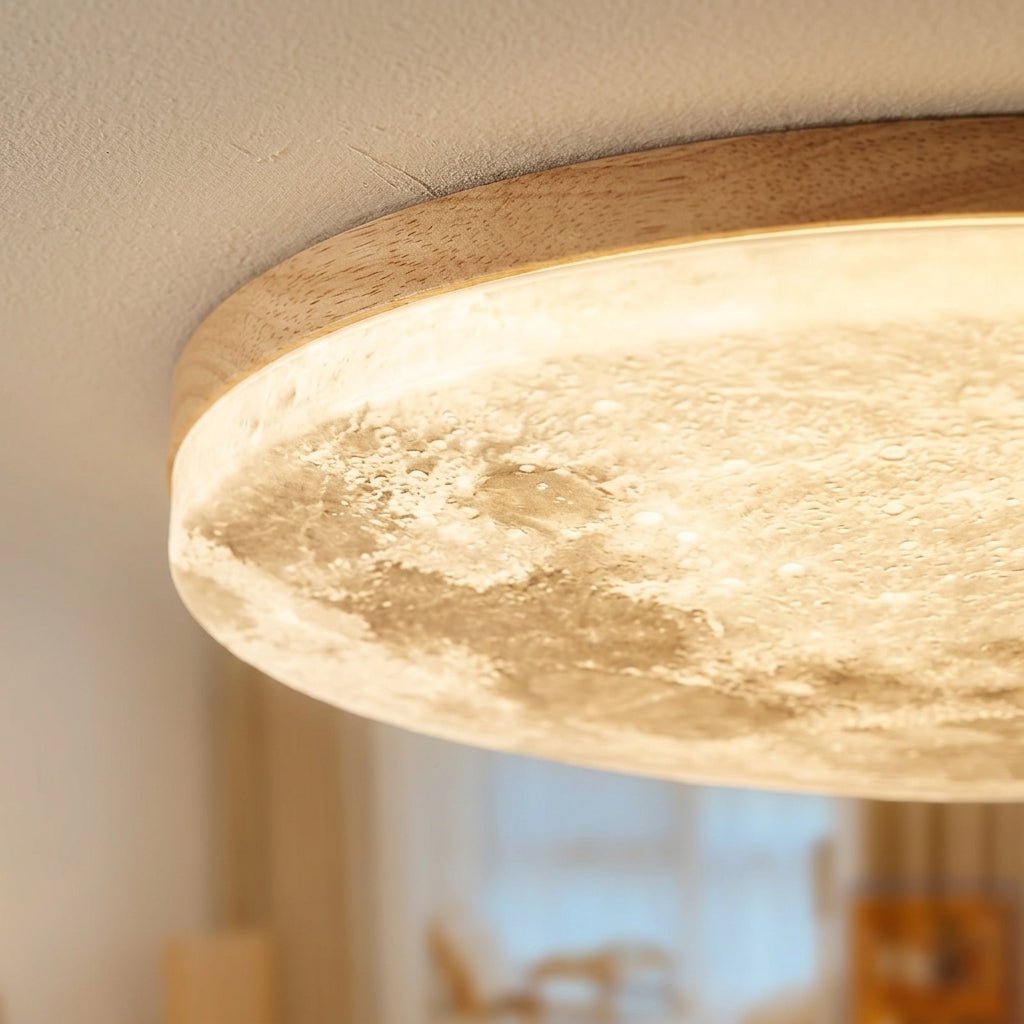 Round dimmable LED ceiling light with a textured decorative diffuser