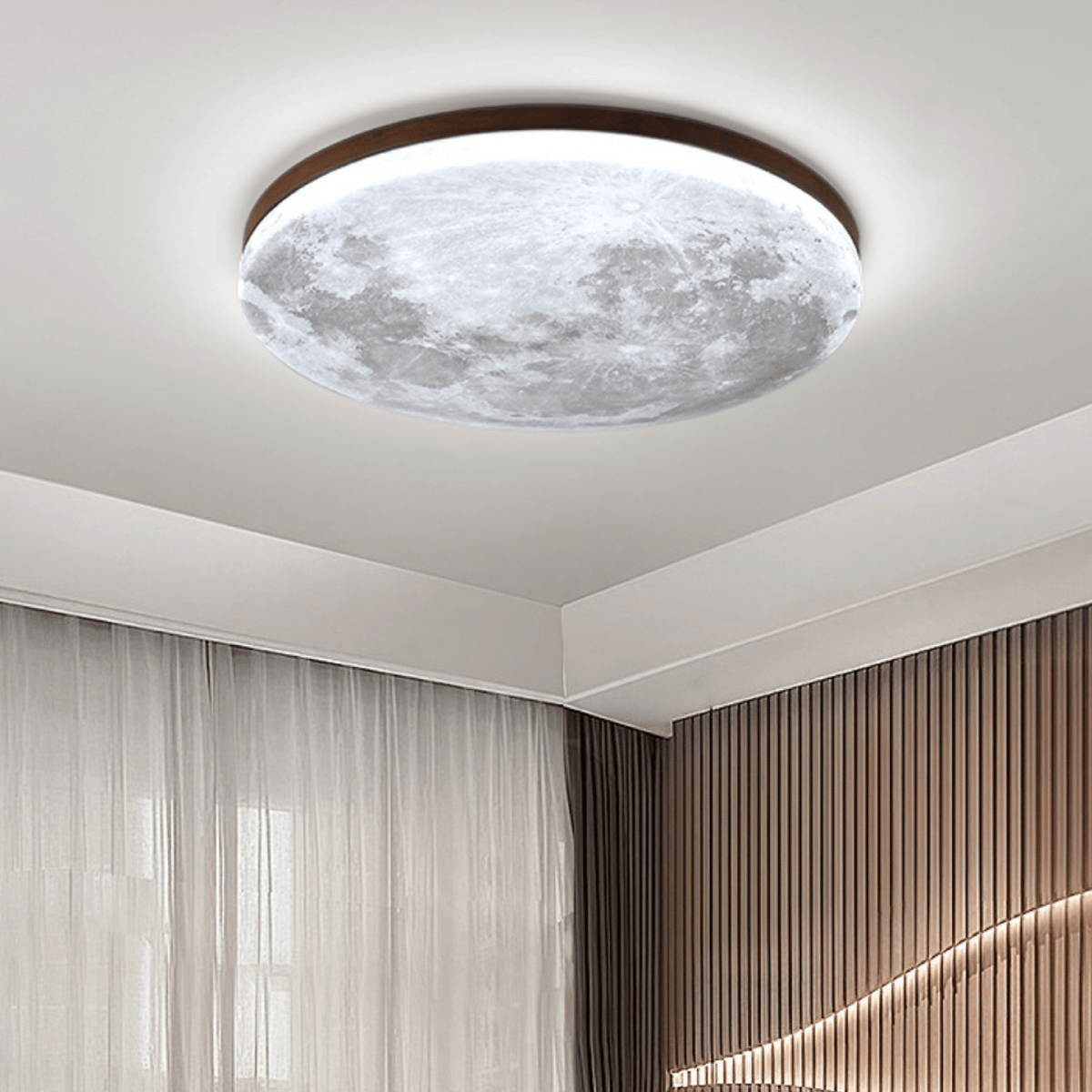 Round dimmable LED ceiling light with a textured decorative diffuser