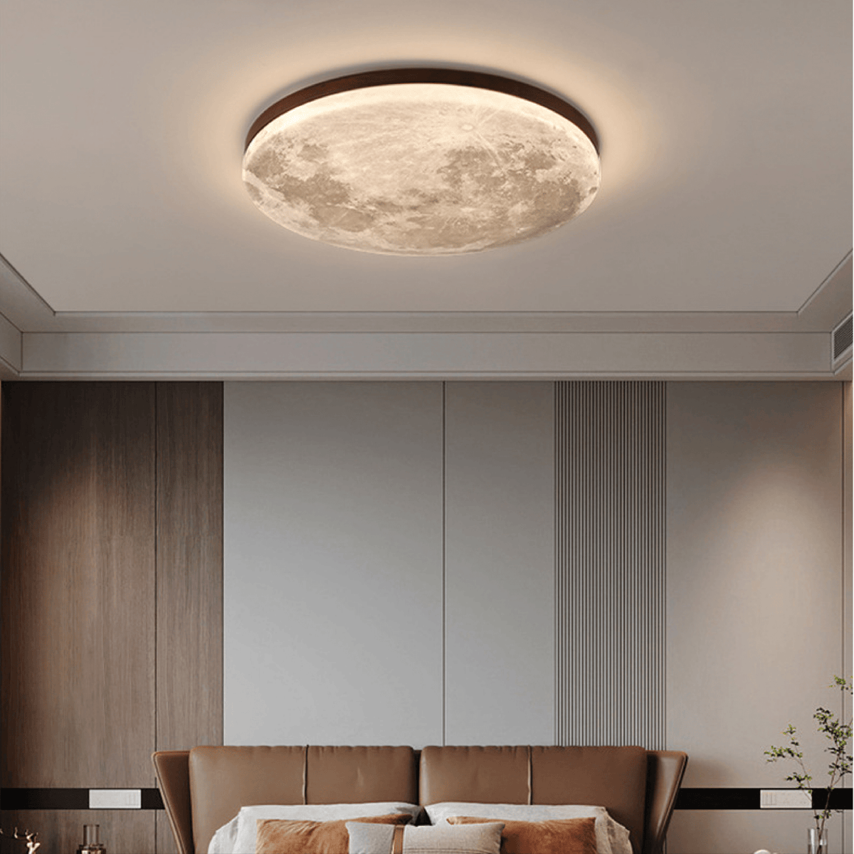 Round dimmable LED ceiling light with a textured decorative diffuser